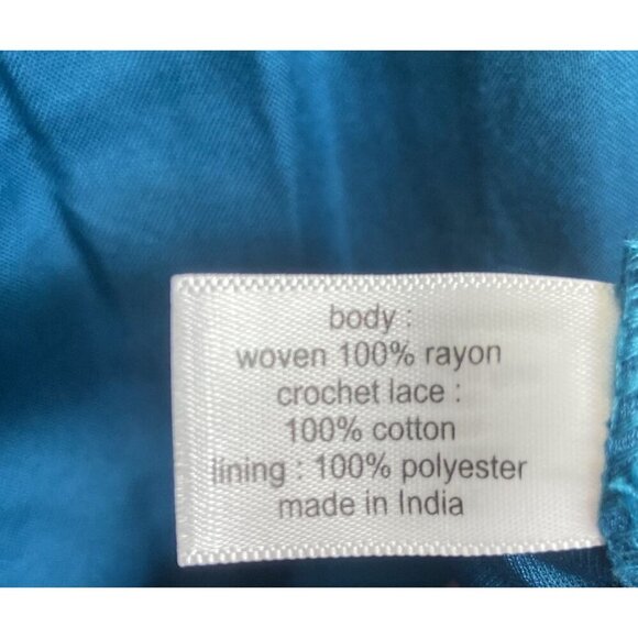 Lane Bryant Plus Size 18 Crochet Front Sun Dress Teal Bohemian Minimalist Knit - Picture 4 of 12